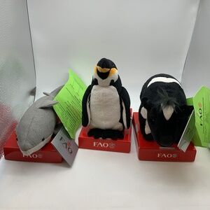 Fao Schwarz A Plus Animal Plush Sample Production Models Set of Three w/ Tags